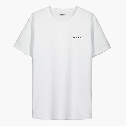T-shirt męski biały Makia z krótkim rękawem 