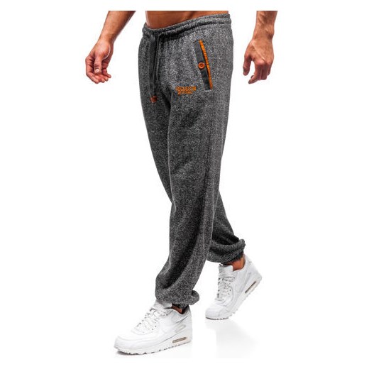 Spodnie męskie dresowe joggery grafitowe Denley Q3473 Denley  M  okazyjna cena 