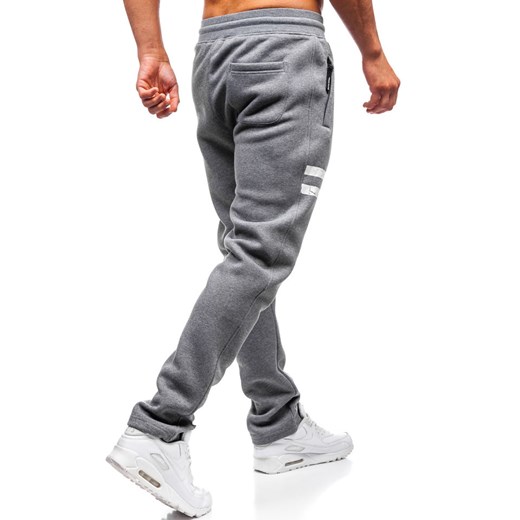 Spodnie męskie dresowe grafitowe Denley Q3736  Denley XL okazja  