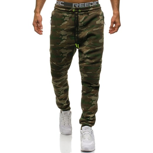 Spodnie męskie dresowe joggery moro multikolor Denley 3771C-A  Denley L promocyjna cena  