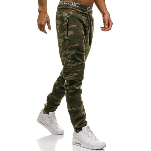 Spodnie męskie dresowe joggery moro multikolor Denley 3771C-A Denley  2XL  promocja 