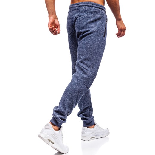 Spodnie męskie dresowe joggery granatowe Denley Q3768 Denley  2XL  wyprzedaż 