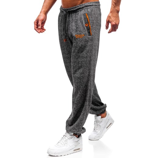 Spodnie męskie dresowe joggery grafitowe Denley Q3473  Denley XL promocja  