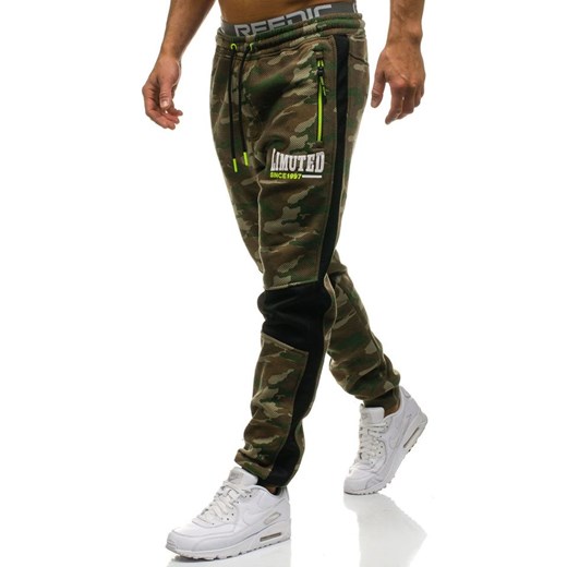 Spodnie męskie dresowe joggery multikolor Denley 3782C-A Denley  L promocja  