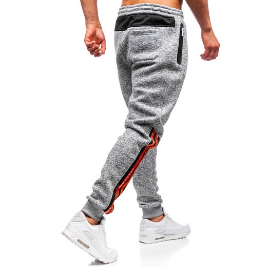 Spodnie męskie dresowe joggery szare Denley Q3869 Denley  XL wyprzedaż  