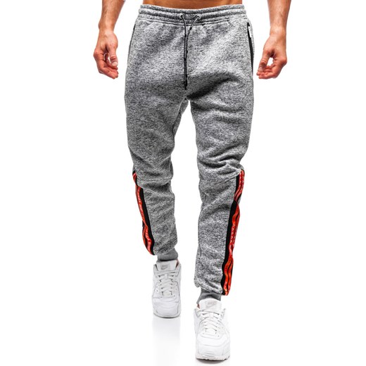 Spodnie męskie dresowe joggery szare Denley Q3869  Denley XL promocyjna cena  