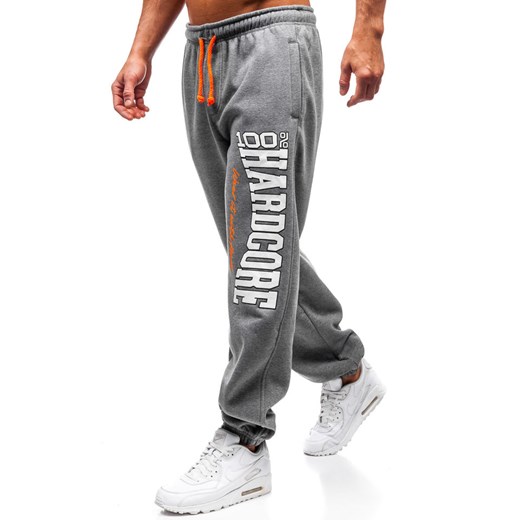 Spodnie męskie dresowe joggery grafitowe Denley Q3238  Denley M promocja  