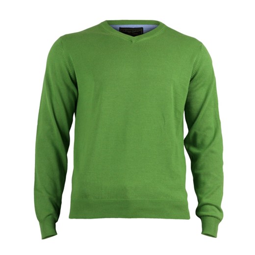Zielony Męski sweter Adriano Guinari - 100% bawełna SWADG2014ZIELONY