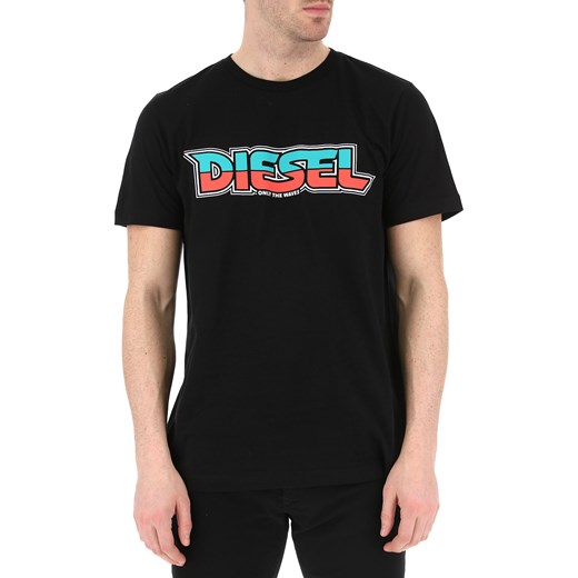 T-shirt męski czarny Diesel na jesień 