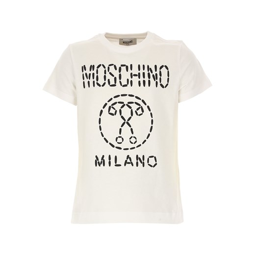 T-shirt chłopięce biały Moschino z bawełny 