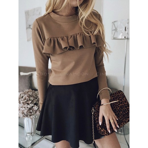 Bluzka damska Cinamoon z długim rękawem z okrągłym dekoltem 