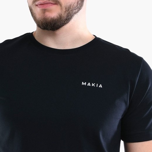 T-shirt męski Makia czarny z krótkimi rękawami z bawełny 