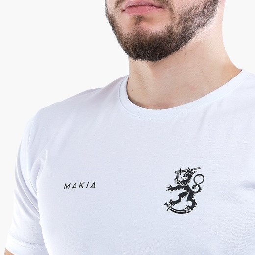 T-shirt męski Makia casualowy biały z krótkimi rękawami 