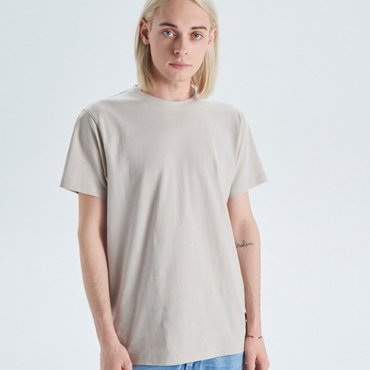 Cropp - Gładka koszulka basic - Beżowy  Cropp XL 