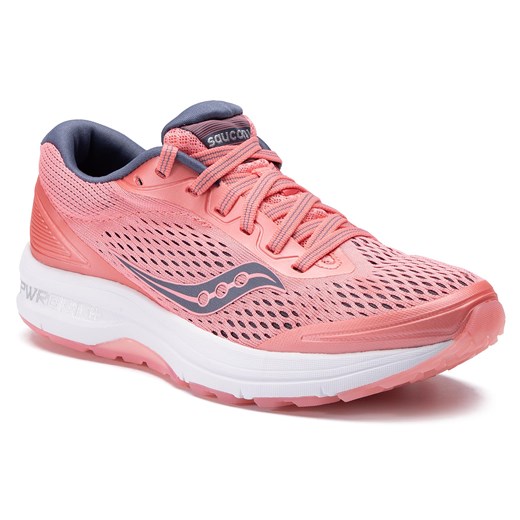 Buty sportowe damskie różowe Saucony do biegania z tworzywa sztucznego 