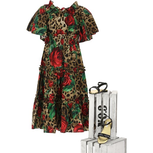Sukienka dziewczęca Dolce & Gabbana w zwierzęcy wzór na wiosnę 