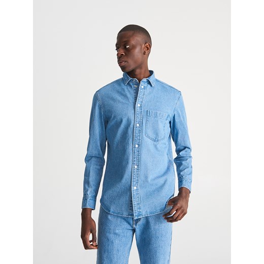 Reserved - Jeansowa koszula regular fit - Niebieski  Reserved M 