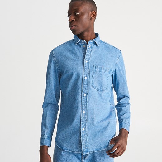 Reserved - Jeansowa koszula regular fit - Niebieski Reserved  XL 