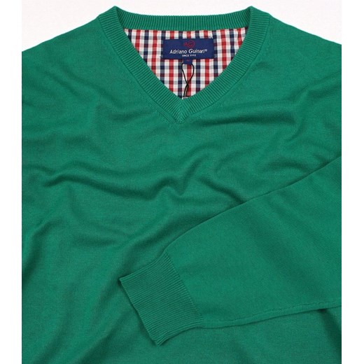 Sweter męski Adriano Guinari zielony bawełniany 