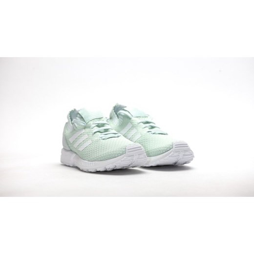 Buty sportowe damskie Adidas Originals dla biegaczy zx zielone wiązane na płaskiej podeszwie gładkie 
