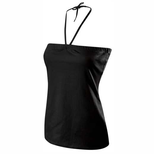 Bluzka damska czarna Rennwear z dekoltem w literę v bawełniana w stylu młodzieżowym 