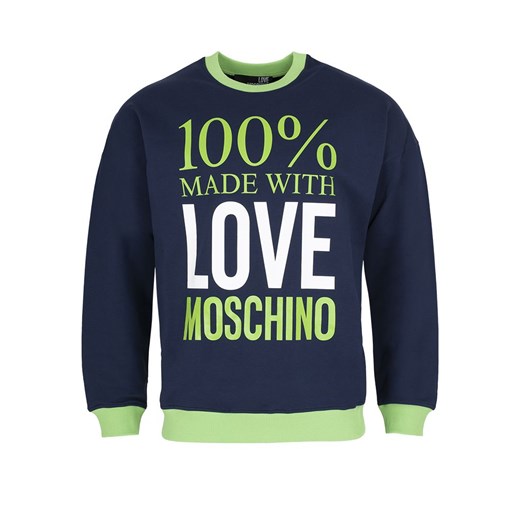 Bluza męska Love Moschino z napisami niebieska 