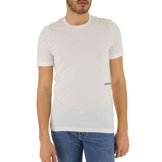 T-shirt męski Calvin Klein na lato z bawełny z krótkimi rękawami 