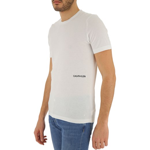 T-shirt męski Calvin Klein biały z bawełny 