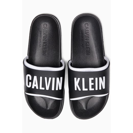 Klapki damskie Calvin Klein casual płaskie bez zapięcia 