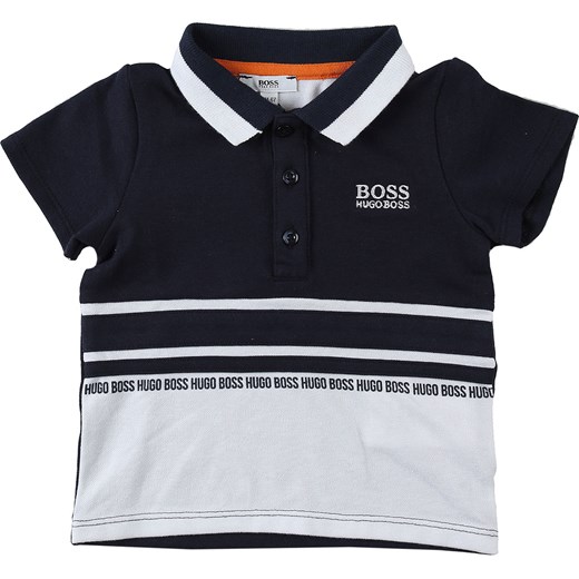 Hugo Boss Niemowlęca Koszulka Polo dla Chłopców, niebieski (Blue Navy Melange), Bawełna, 2019, 12M 18M 3M 6M 9M  Hugo Boss 9M RAFFAELLO NETWORK