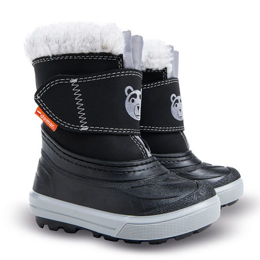 Buty zimowe dziecięce Demar w nadruki śniegowce z wełny na rzepy 