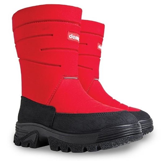 Buty zimowe dziecięce Demar bez zapięcia czerwone gładkie śniegowce 