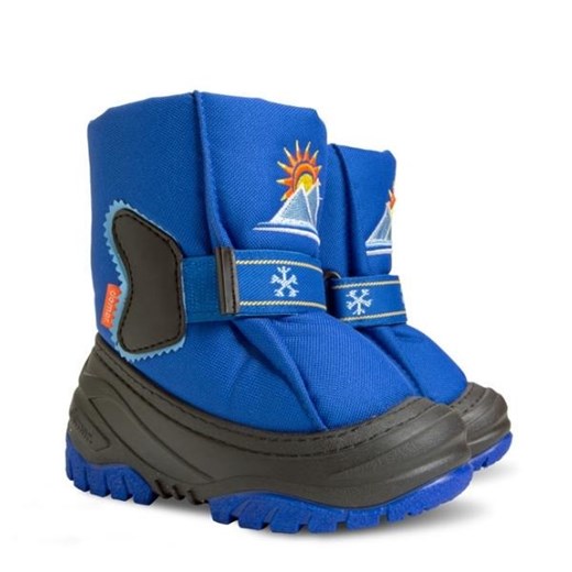 Buty zimowe dziecięce Demar niebieskie śniegowce na rzepy 