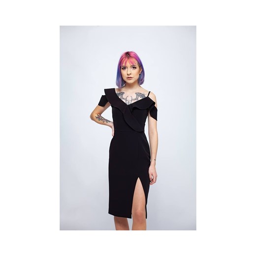 Sukienka czarna Vissavi bez wzorów mini ołówkowa elegancka 