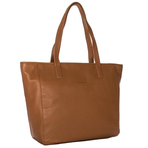 Shopper bag Ugg matowa mieszcząca a4 bez dodatków na ramię ze skóry 
