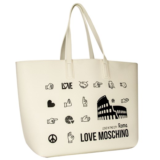 Shopper bag Love Moschino z nadrukiem bez dodatków 