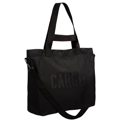Shopper bag Cargo By Owee na ramię czarna z nadrukiem duża elegancka bez dodatków 