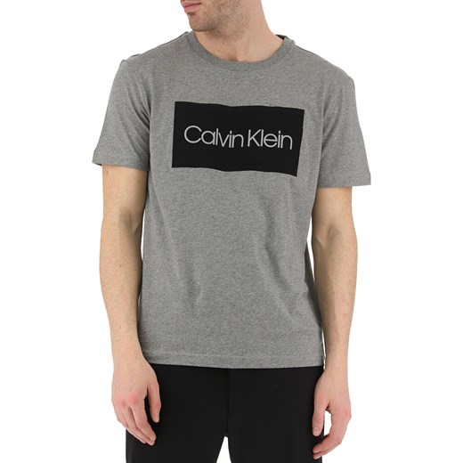 Calvin Klein Koszulka dla Mężczyzn, szary melange, Bawełna, 2019, L M S XL Calvin Klein  L RAFFAELLO NETWORK