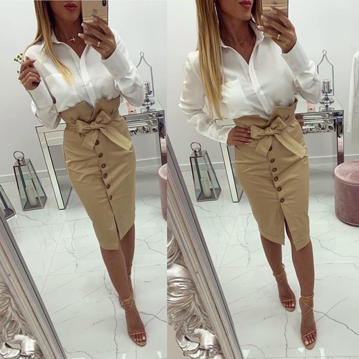 SPÓDNICA TUBA WYSOKI STAN BEIGE M chicaca