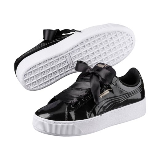 Buty sportowe damskie Puma sneakersy czarne na platformie sznurowane 