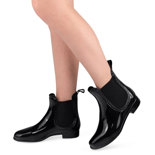 Kalosze damskie Ideal Shoes z tworzywa sztucznego bez zapięcia z niską cholewką 