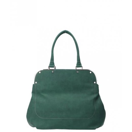 Shopper bag Chiara Design zielona bez dodatków na ramię 