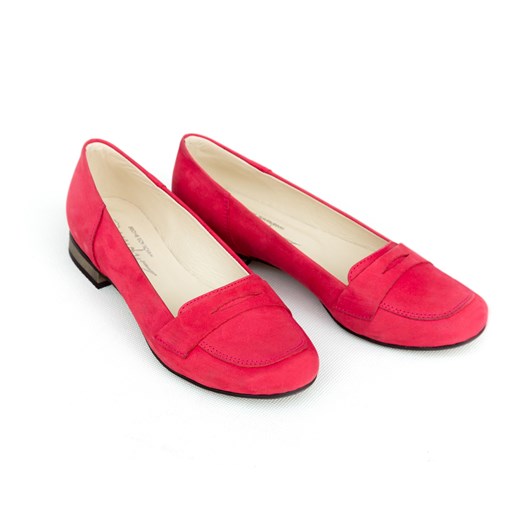 Balerinki czerwone Zapato bez wzorów casual bez zapięcia 