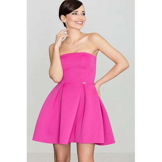 Sukienka z poliestru różowa mini bez rękawów 