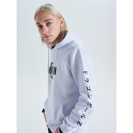 Cropp - Bluza ze smokiem Shen Long kolekcja Dragon Ball - Biały Cropp XL
