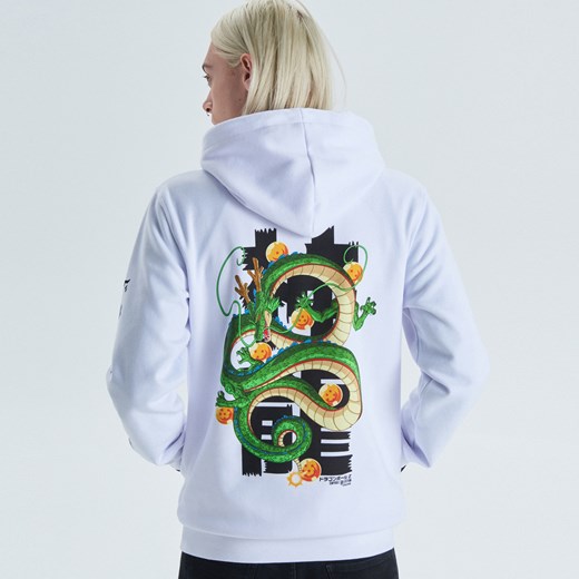 Cropp - Bluza ze smokiem Shen Long kolekcja Dragon Ball - Biały  Cropp L 