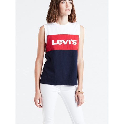 Bluzka damska wielokolorowa Levi's casual z okrągłym dekoltem letnia 