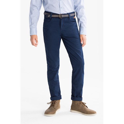 C&A Spodnie z paskiem, Niebieski, Rozmiar: 140