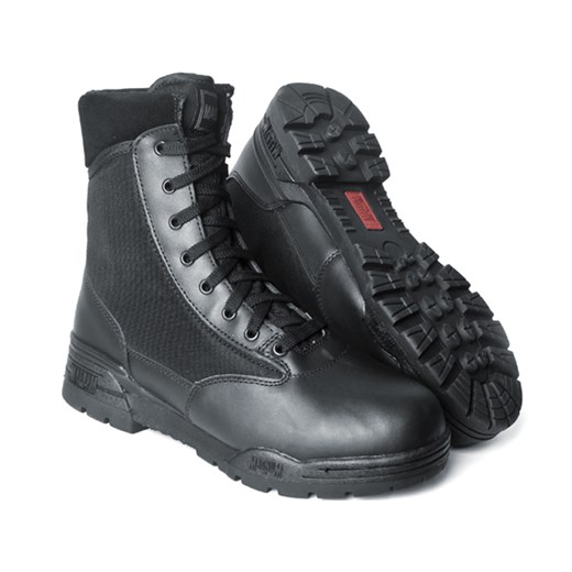 Buty zimowe męskie Magnum sznurowane czarne skórzane 