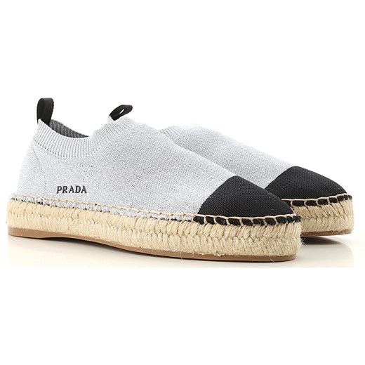 Prada Buty wsuwane dla Kobiet, srebrny, Tkanina, 2019, 36 36.5 37 37.5 38 38.5 39 39.5 40 Prada 40 RAFFAELLO NETWORK